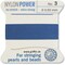 Griffin Nylon Bead Cord Perlseide – Size 3 (0.50mm) – 2 Meters per Card – Stainless Steel Needle Attached – for Knotting Pearls, Gemstones, Crystals and Beads